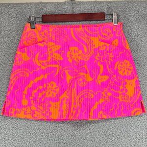 Lilly Pulitzer Hot Pink and Orange "January" Skort Skirt with Pockets size 0